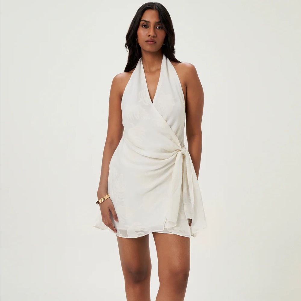 Elegant White Halter Dress
